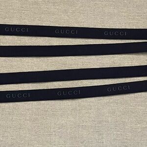 Authentic Gucci Black Embossed Logo Ribbon